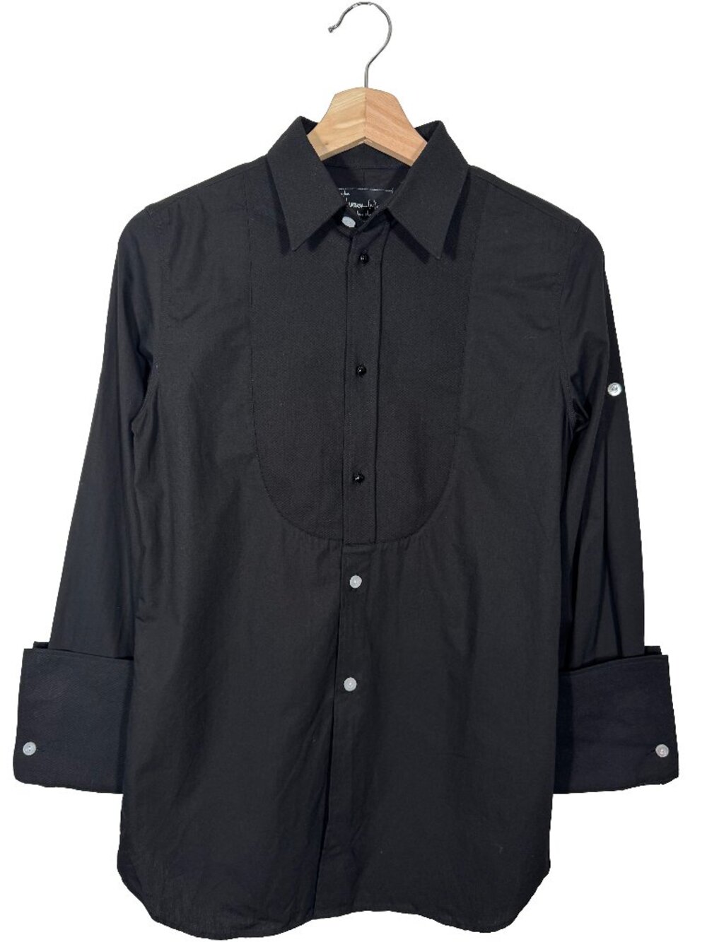 Number (N)ine F07 Love, God, Murder Tuxedo Bib LS Button Up Shirt men's size 0